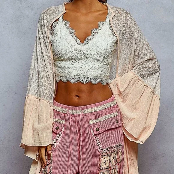 POL Cardigan Bohemian Pink Open Cardigan ! - Picture 4 of 7